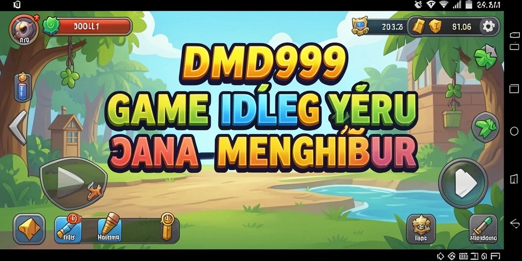 Tampilan gameplay DMD999 yang menarik dengan karakter lucu.