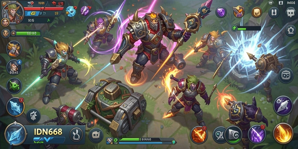 Tampilan gameplay IDN668 dengan elemen strategi yang intens.
