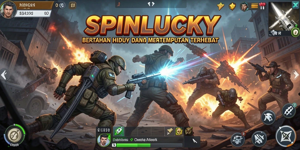 Tampilan menegangkan dari pertempuran di SPINLUCKY dengan banyak pemain.