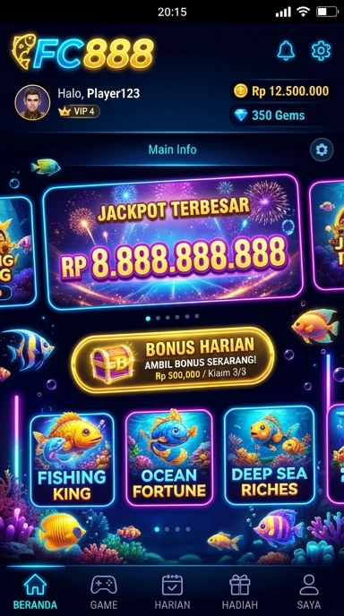 Tampilan antarmuka pengguna fc888 yang intuitif dan menarik.